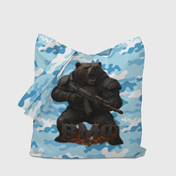 Сумка-шопер ВМФ злой медведь с автоматом, цвет: 3D-принт