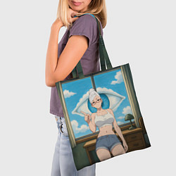 Сумка-шопер Dandadan Seiko в комнате указывает, цвет: 3D-принт — фото 2