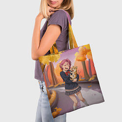 Сумка-шопер Сиратори Айра Дандадан с щенком, цвет: 3D-принт — фото 2