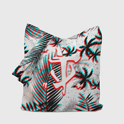 Сумка-шопер Doom тропики глитч, цвет: 3D-принт