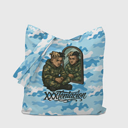 Сумка-шопер XXXTentacion сидит рядом с зеркалом, цвет: 3D-принт