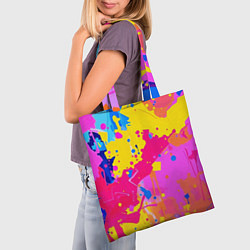 Сумка-шопер Яркие пятна акриловой краски на стене, цвет: 3D-принт — фото 2