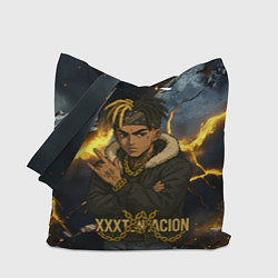 Сумка-шопер XXXTentacion мультяшный стиль, цвет: 3D-принт