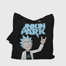 Сумка-шопер Linkin Park и Рик Санчес из Рик и Морти, цвет: 3D-принт