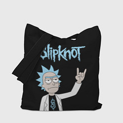 Сумка-шопер Slipknot и Рик Санчес из Рик и Морти, цвет: 3D-принт