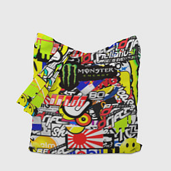 Сумка-шопер Monster energy брендовый стиль, цвет: 3D-принт