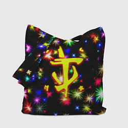 Сумка-шопер Doom новогодние искры, цвет: 3D-принт