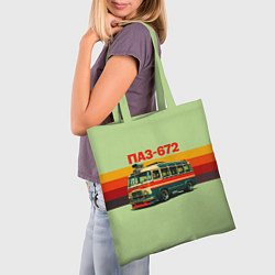 Сумка-шопер Ретро автобус ПАЗ-672 поп-арт, цвет: 3D-принт — фото 2