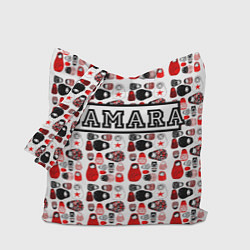Сумка-шопер Много матрешек и надпись Самара на английском, цвет: 3D-принт