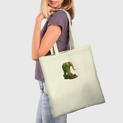 Сумка-шопер Слон кактус и сандалии мем, цвет: 3D-принт — фото 2