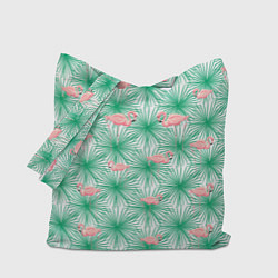 Сумка-шопер Фламинго и тропики, цвет: 3D-принт