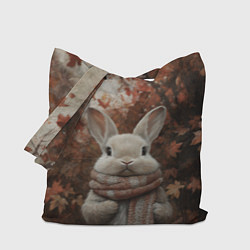 Сумка-шопер Зайчишка в шарфе, цвет: 3D-принт