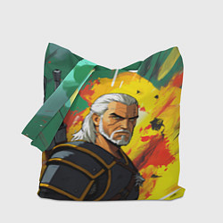 Сумка-шопер Ведьмак в аниме стиле, цвет: 3D-принт