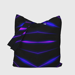Сумка-шопер Color black neon stripes, цвет: 3D-принт