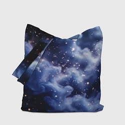 Сумка-шопер Волшебная дымка тёмно-синий с искрами, цвет: 3D-принт