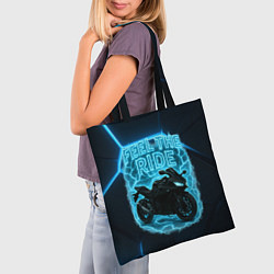 Сумка-шопер Feel the ride неоновый мото, цвет: 3D-принт — фото 2