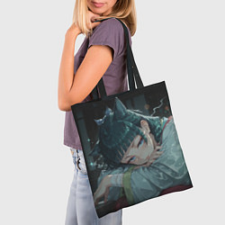 Сумка-шопер Маомао с кошачьими ушками, цвет: 3D-принт — фото 2