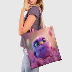 Сумка-шопер Фиолетовая птичка, цвет: 3D-принт — фото 2