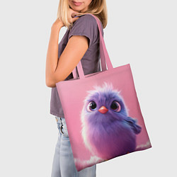 Сумка-шопер Милая фиолетовая птичка, цвет: 3D-принт — фото 2