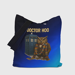 Сумка-шопер Doctor Hoo сова у телефонной будки, цвет: 3D-принт