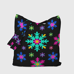 Сумка-шопер Снежинки ретро, цвет: 3D-принт