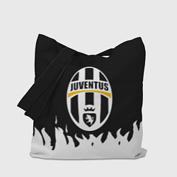 Сумка-шопер Ювентус белый огонь текстура, цвет: 3D-принт