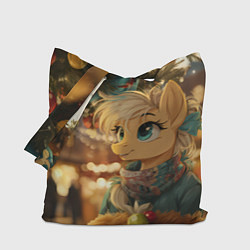 Сумка-шопер Милая лошадка под елочкой, цвет: 3D-принт