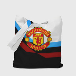 Сумка-шопер Манчестер Юнайтед геометрия спорт, цвет: 3D-принт