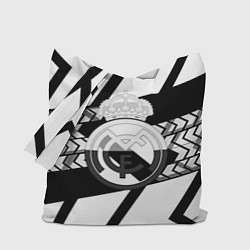 Сумка-шопер Реал Мадрид краски полосы, цвет: 3D-принт