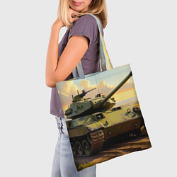 Сумка-шопер Танковый закат, цвет: 3D-принт — фото 2