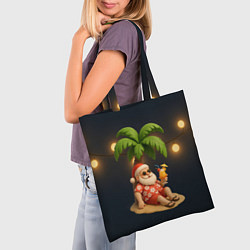 Сумка-шопер Санта чиллит под пальмой, цвет: 3D-принт — фото 2