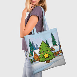 Сумка-шопер Милая елочка со звездой, цвет: 3D-принт — фото 2