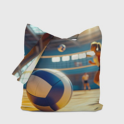 Сумка-шопер Динамика волейбольного матча, цвет: 3D-принт