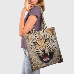 Сумка-шопер Взгляд леопарда, цвет: 3D-принт — фото 2