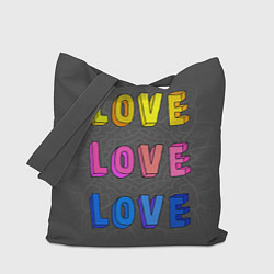 Сумка-шопер Love Love Love, цвет: 3D-принт