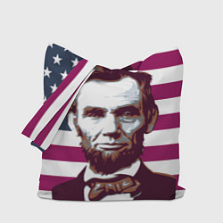 Сумка-шопер Авраам Линкольн, цвет: 3D-принт