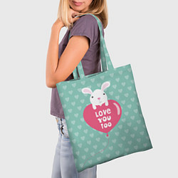 Сумка-шопер Rabbit: Love you too, цвет: 3D-принт — фото 2