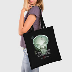 Сумка-шопер X-files: Alien skull, цвет: 3D-принт — фото 2