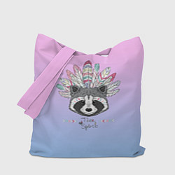 Сумка-шопер Raccoon: Free Spirit, цвет: 3D-принт