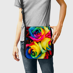 Сумка на плечо Разноцветные розы, цвет: 3D-принт — фото 2