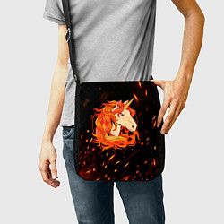 Сумка на плечо Огненный единорог, цвет: 3D-принт — фото 2