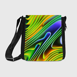 Сумка на плечо Цветные неоновые полосы Абстракция Color neon patt, цвет: 3D-принт