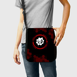 Сумка на плечо Символ Gears of War и краска вокруг на темном фоне, цвет: 3D-принт — фото 2