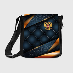 Сумка на плечо Золотой герб России на объемном фоне, цвет: 3D-принт