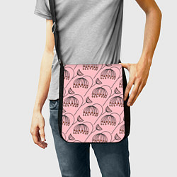Сумка на плечо Цветы в стиле бохо на пудрово-розовом фоне, цвет: 3D-принт — фото 2