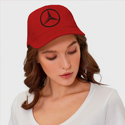 Бейсболка Mercedes-Benz logo / Красный – фото 3