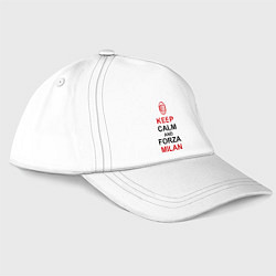 Бейсболка Keep Calm & Forza Milan, цвет: белый