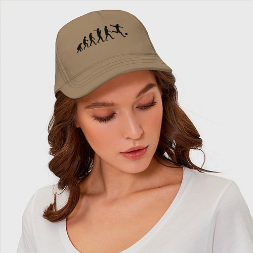 Бейсболка Футбольная эволюция / Миндальный – фото 4