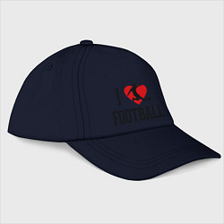 Бейсболка I love football, цвет: тёмно-синий