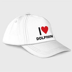Бейсболка I love Dolphin, цвет: белый
